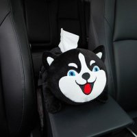 车载纸巾盒创意装饰用品大全卡通可爱猴子汽车内皮皮猴挂式抽纸盒 哈士奇