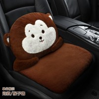 保时捷卡宴坐垫 macan 帕拉梅拉718专用四季全包毛绒汽车座垫座套 单座猴子咖