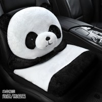 保时捷卡宴坐垫 macan 帕拉梅拉718专用四季全包毛绒汽车座垫座套 单座熊猫黑