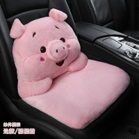 保时捷卡宴坐垫 macan 帕拉梅拉718专用四季全包毛绒汽车座垫座套 单座猪猪粉