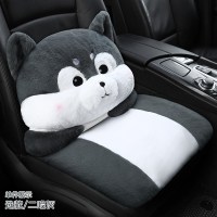 保时捷卡宴坐垫 macan 帕拉梅拉718专用四季全包毛绒汽车座垫座套 单座二哈灰