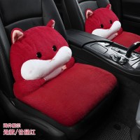保时捷卡宴坐垫 macan 帕拉梅拉718专用四季全包毛绒汽车座垫座套 双座仓鼠红