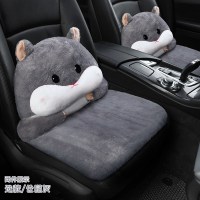保时捷卡宴坐垫 macan 帕拉梅拉718专用四季全包毛绒汽车座垫座套 双座仓鼠灰