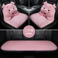 保时捷卡宴坐垫 macan 帕拉梅拉718专用四季全包毛绒汽车座垫座套 双座+后排猪猪粉