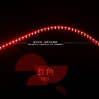 摩托车led爆闪七彩灯条鬼火踏板车改装12v灯带电动车彩灯防水通用 90厘米红色常亮一条
