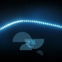 摩托车led爆闪七彩灯条鬼火踏板车改装12v灯带电动车彩灯防水通用 90厘米冰蓝色常亮一条