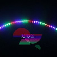 摩托车led爆闪七彩灯条鬼火踏板车改装12v灯带电动车彩灯防水通用 90厘米七彩常亮一条