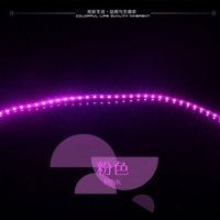 摩托车led爆闪七彩灯条鬼火踏板车改装12v灯带电动车彩灯防水通用 135厘米粉紫色常亮一条