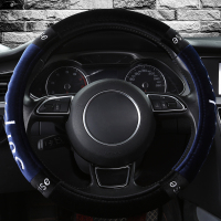 秋冬季潮牌方向盘套江铃驭胜S350S330宝典域虎皮卡宝威四季车把套 宝石蓝圆型