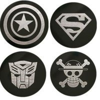 手机引磁片贴片汽车载支架导航金属磁性力吸盘超薄磁铁片粘贴式黑 4个黑变形金刚海贼王美队超人