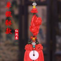 朱砂双面平安出入平安汽车挂件葫芦车上中国结车载摆件用品 朱砂[单貔貅]