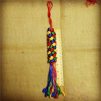 汽车西藏金刚结挂件藏式五彩绳挂饰手工转经轮车载车饰编织大车内 大菠萝结