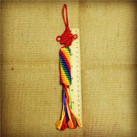 汽车西藏金刚结挂件藏式五彩绳挂饰手工转经轮车载车饰编织大车内 小转经结