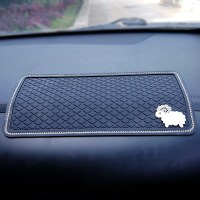 汽车防滑垫香水摆件垫车载手机防滑垫车用仪表台置物垫车内耐高温 大号白色羊防滑垫