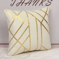 简约抱枕沙发靠垫抱枕床头靠垫汽车腰靠垫办公室午睡抱枕座椅靠背 烫金几何奶白