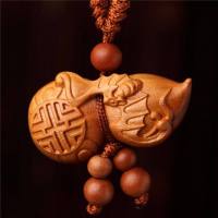 桃木小挂件斧子剑汽车钥匙扣辟邪随身小孩婴儿防小人镇宅 蝙蝠葫芦[4.5*2.5cm]