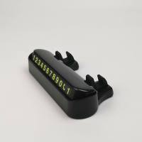 车载手机支架汽车临时停车号码牌挪车电话防滑夜光电话牌内饰用品 黑色[耐高温]绿字夜光数字贴