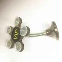 工厂批发魔力吸盘电镀塑料手机支架加强双面吸盘车载导航手机支架 咖啡单面吸盘车载粘贴款