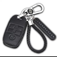 起亚K3新K2焕驰K5智跑钥匙套kx5福瑞迪kx3傲跑k4奕跑汽车钥匙包扣 A款黑色(起亚扣+号码牌+绳)