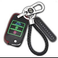 起亚K3新K2焕驰K5智跑钥匙套kx5福瑞迪kx3傲跑k4奕跑汽车钥匙包扣 C款夜光(起亚扣+号码牌)配黑绳