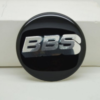 汽车个性改装轮毂中心盖标贴 方向盘标轮毂贴标 65mm各种标志车标 BBS黑色65mm一片