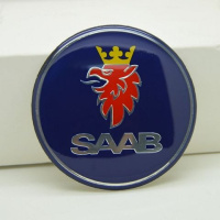 汽车个性改装轮毂中心盖标贴 方向盘标轮毂贴标 65mm各种标志车标 SAAB65mm一片