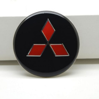 汽车个性改装轮毂中心盖标贴 方向盘标轮毂贴标 65mm各种标志车标 三菱红标65mm一片