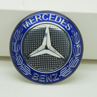汽车个性改装轮毂中心盖标贴 方向盘标轮毂贴标 65mm各种标志车标 奔驰蓝色麦穗65mm一片