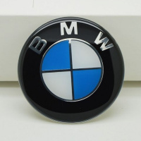 汽车个性改装轮毂中心盖标贴 方向盘标轮毂贴标 65mm各种标志车标 宝马蓝白65mm一片