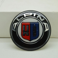 汽车个性改装轮毂中心盖标贴 方向盘标轮毂贴标 65mm各种标志车标 阿尔宾娜ALPINA65mm一片