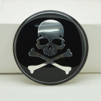 汽车个性改装轮毂中心盖标贴 方向盘标轮毂贴标 65mm各种标志车标 骷髅头65mm一片