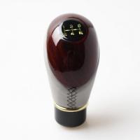 仿桃木改装汽车排挡头螺纹档杆通用五挡手波挂档头手动排挡头 灰色皮+仿桃木