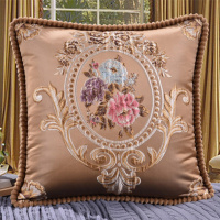 高档欧式真皮沙发含芯圆形抱枕靠垫圆枕靠枕靠包枕头汽车靠背 明镜传奇-咖