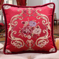 高档欧式真皮沙发含芯圆形抱枕靠垫圆枕靠枕靠包枕头汽车靠背 格调风情-红