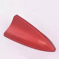 鲨鱼鳍天线汽车改装饰品宝马天线烤黑色漆鲨鱼尾通用型汽车天线 不带信号-881红色