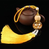 汽车挂件镶钻香水葫芦车内吊坠平安挂件车用后视镜装饰品汽车用品 金箔高贵黄