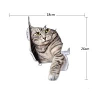 汽车个性3D立体仿真可爱小猫咪贴纸创意可爱小狗划痕车贴摩托贴花 灰猫伸手
