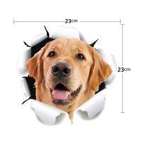 汽车个性3D立体仿真可爱小猫咪贴纸创意可爱小狗划痕车贴摩托贴花 金毛