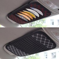 汽车用品 韩国红酒车内遮阳板CD夹 车载多功能遮阳挡CD包光碟夹包 红线