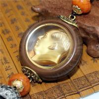 水晶毛汽车挂件中国结高档毛画像车后视镜吊坠可定制LOGO 金色毛爷爷