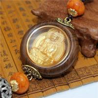 水晶毛汽车挂件中国结高档毛画像车后视镜吊坠可定制LOGO 金色观音