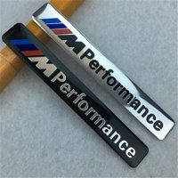 宝马内饰贴纸 车标贴 金属标车贴 m performance汽车标志 改装贴 银色8.5CM*1.2CM