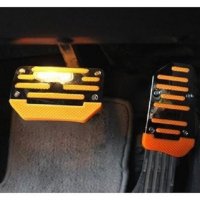 雪佛兰科鲁兹 乐风RV 赛欧 汽车改装油刹车离合器防滑脚踏板套 不锈钢自动挡黄色(2片装)