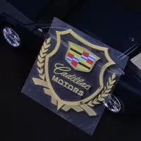 凯迪拉克车标 SRX XTS CT6 CTS ATSL汽车改装金属侧标装饰车标贴 彩色标小号金色一对