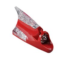 汽车爆闪灯鲨鱼鳍风力灯七彩节能风能灯风力中网灯装饰灯防追尾灯 防追尾灯-红色-一只