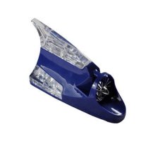 汽车爆闪灯鲨鱼鳍风力灯七彩节能风能灯风力中网灯装饰灯防追尾灯 防追尾灯-蓝色-一只