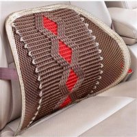 汽车腰靠车用护腰背靠垫夏季透气四季司机驾驶员座腰部支撑腰枕托 菱形咖啡色