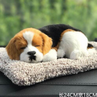 。汽车摆件创意活性炭仿真狗狗车载竹炭包车内装饰用品毛绒玩具公 大号黑背