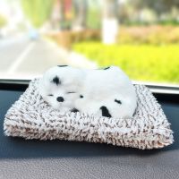 。汽车摆件创意活性炭仿真狗狗车载竹炭包车内装饰用品毛绒玩具公 斑点狗