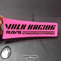 TE37SL轮毂装饰反光防水车贴荧光色改装车个性轮毂条幅汽车贴纸 荧光粉17-19寸